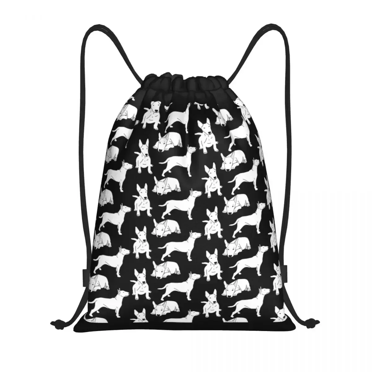 Custom Bull Terrier Dog Pattern Drawstring Bag Men Women Portable Sports Gym Sackpack Animal Training Backpacks