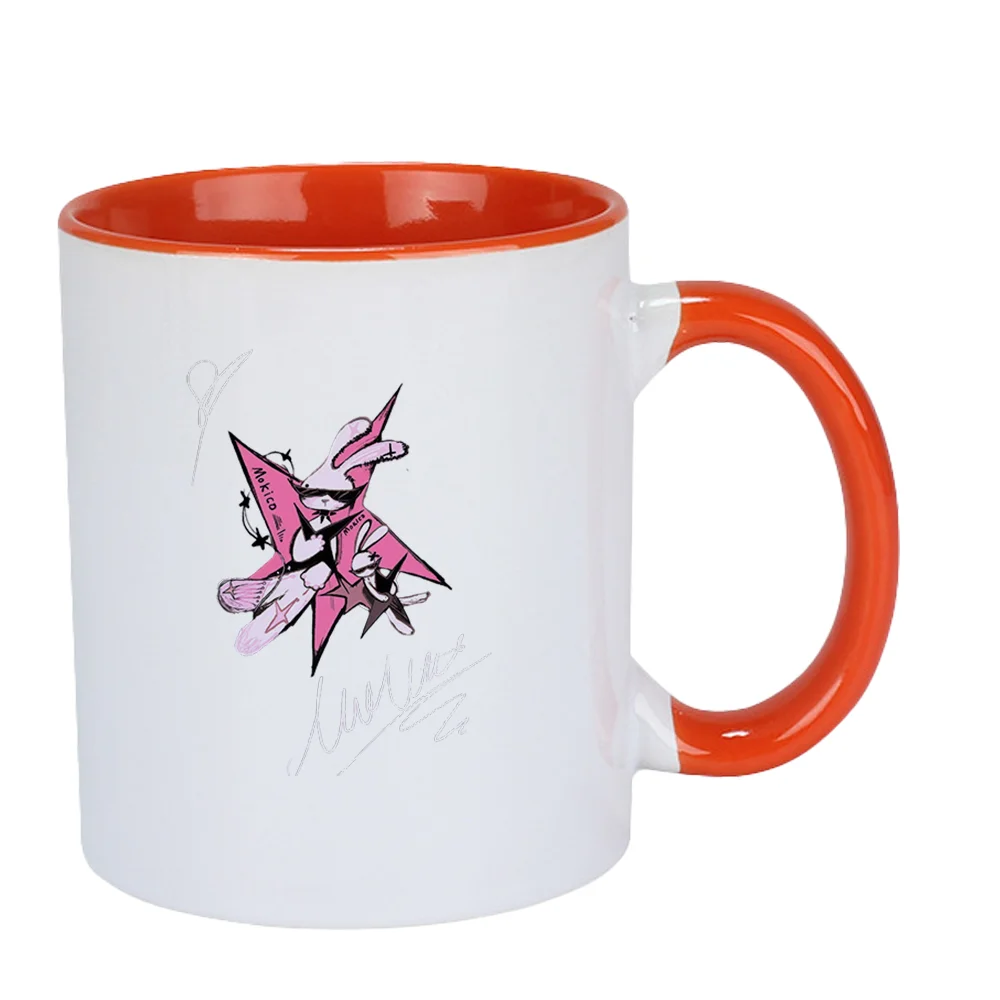 11oz Ceramic Coffee Mug with Pink Star and Cool Rabbit Design Mokico Artwork for Home Use Office Drinking Summer Birthday Party