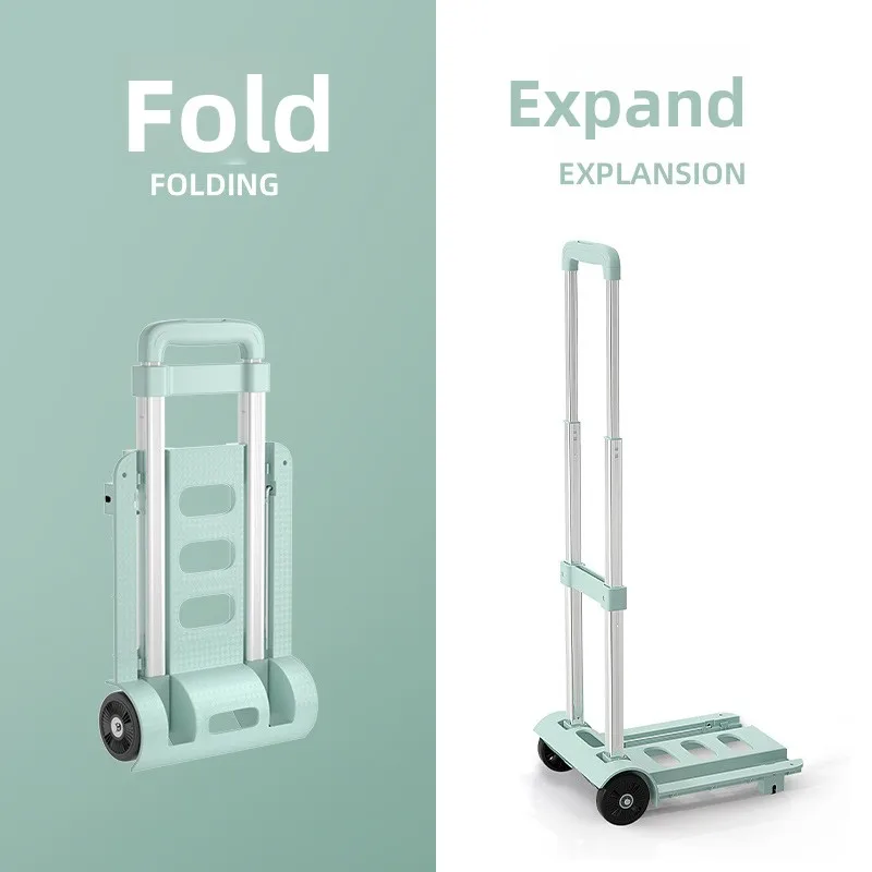 Folding Hand Truck  Portable Shopping Cart Dolly,  Foldable Luggage Trolley for Grocery, Moving, Travel, Office Use