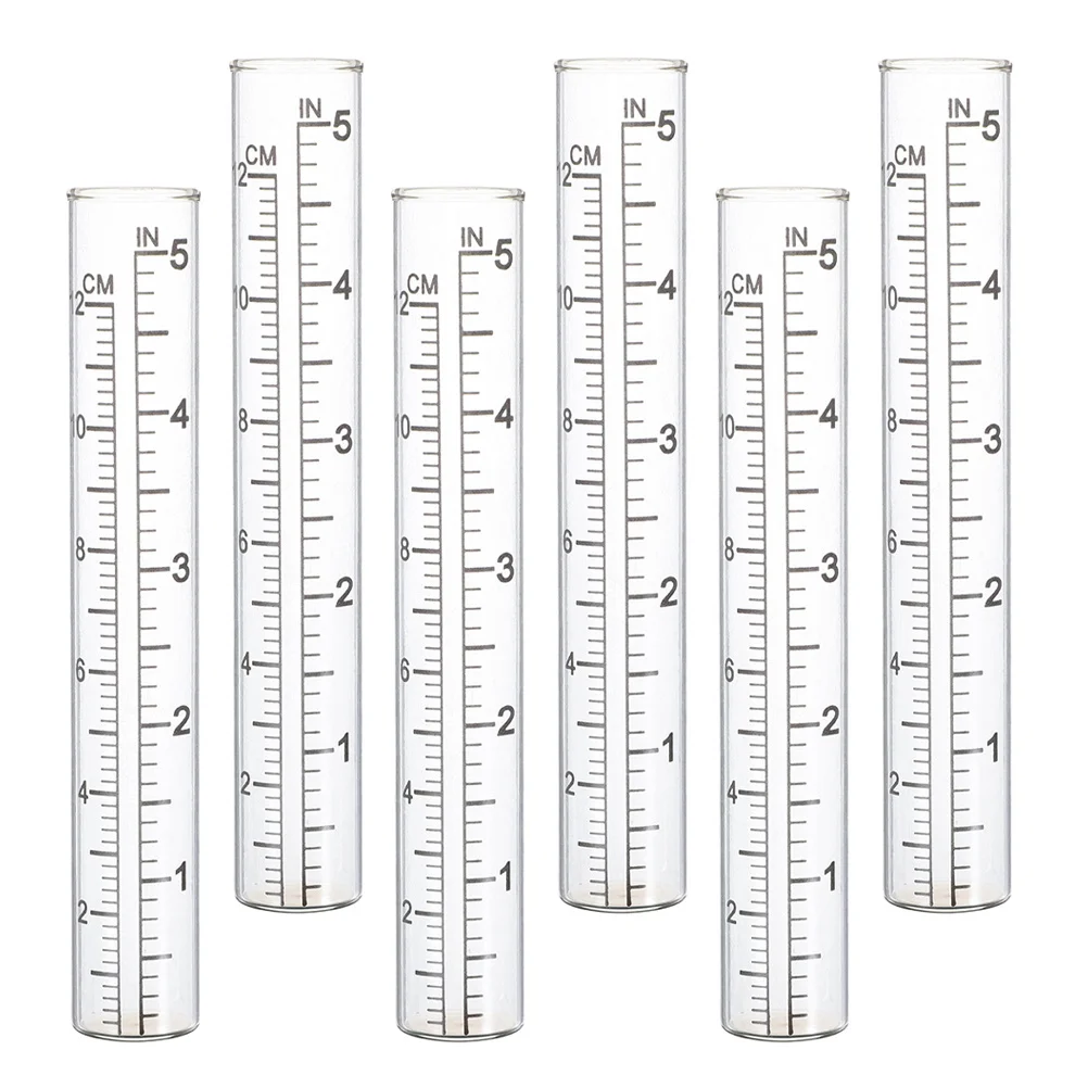 مجموعة أنابيب قياس المطر البلاستيكية والزجاجية مكونة من 6 قطع للحديقة الخارجية ذات سعة كبيرة بديلة مناسبة لتزيين الفناء #2