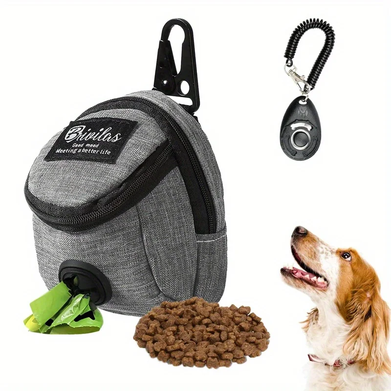2-piece set of multifunctional outdoor dog training bag and training horn, with built-in fecal bag dispenser (no garbage bag)
