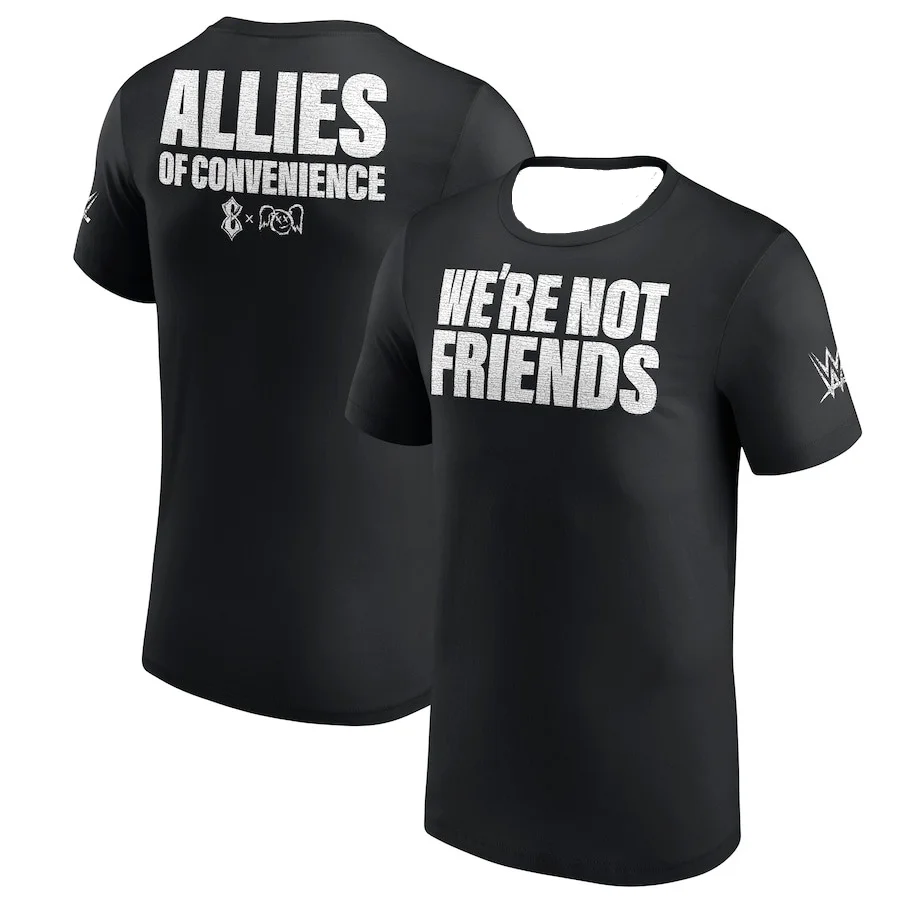 

Men's Summer Clothes WWE Black Alexa Bliss & Charlotte Flair We're Not Friends T-Shirt Quick-drying Absorb Sweat Tee Top Moto
