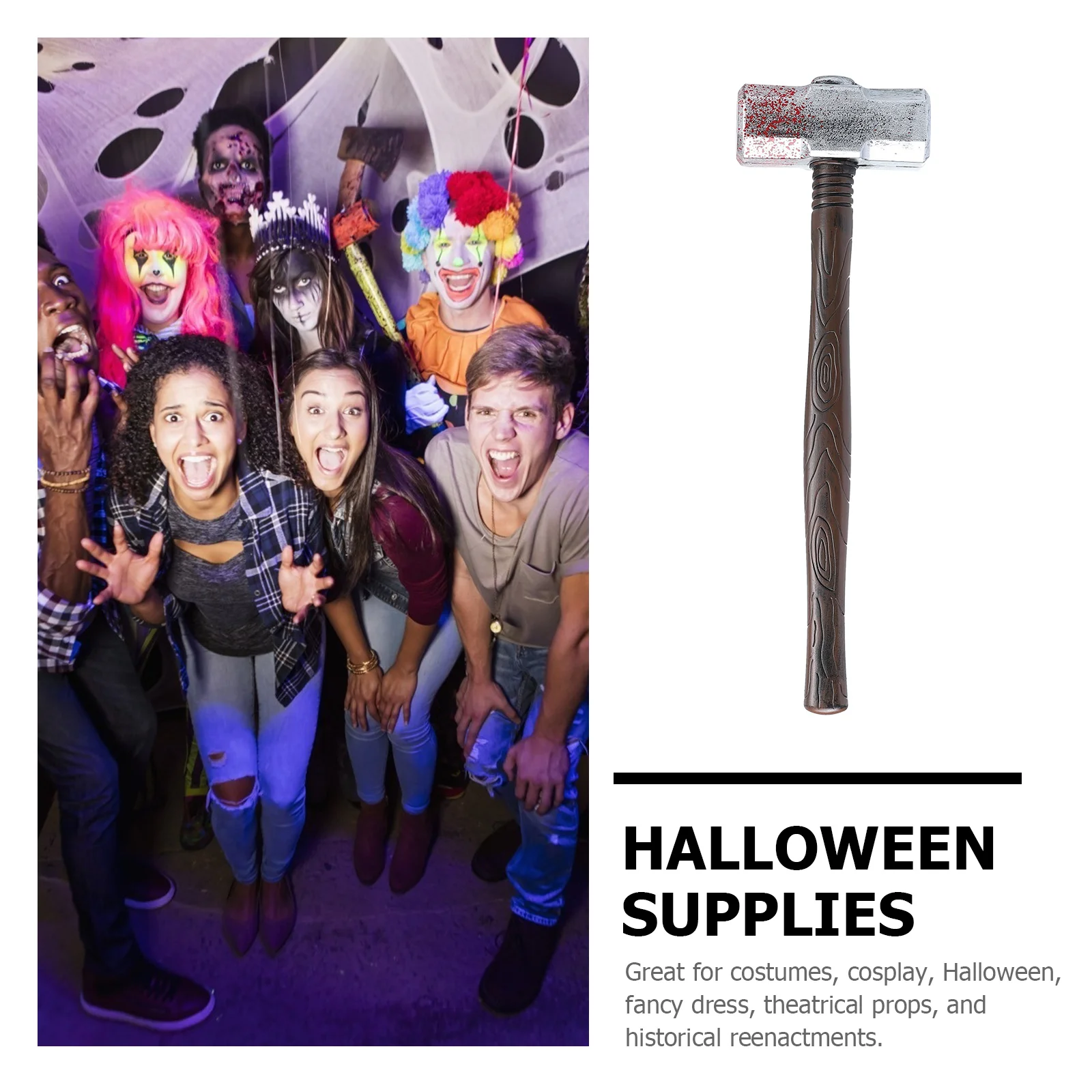 لعبة المطرقة مع تأثير الدم البلاستيكية أداة مزحة الهالوين قطعة واحدة هدية لمرح نكت الحفلات