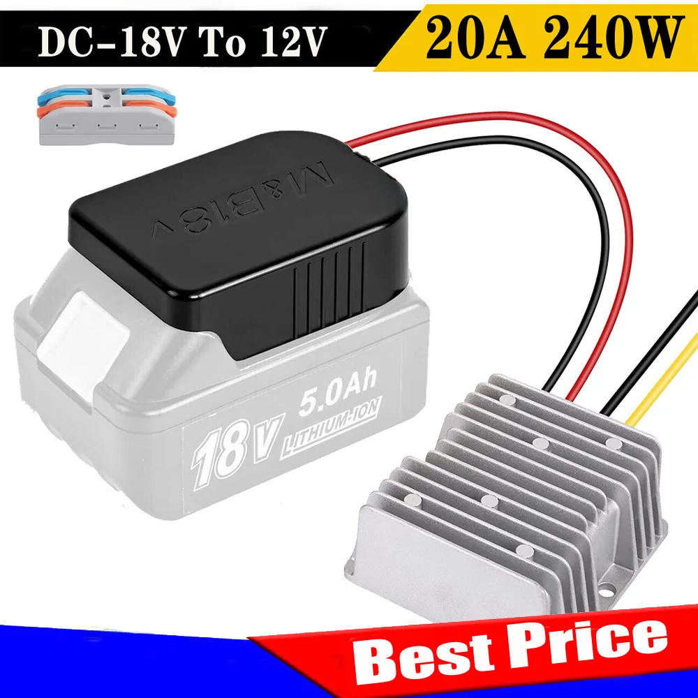 DC 18V to DC 12V Converter Adapter For Makita Battery 240W Step Down DIY Adapter Automatic Voltage Regulator for DIY RC Car Toys