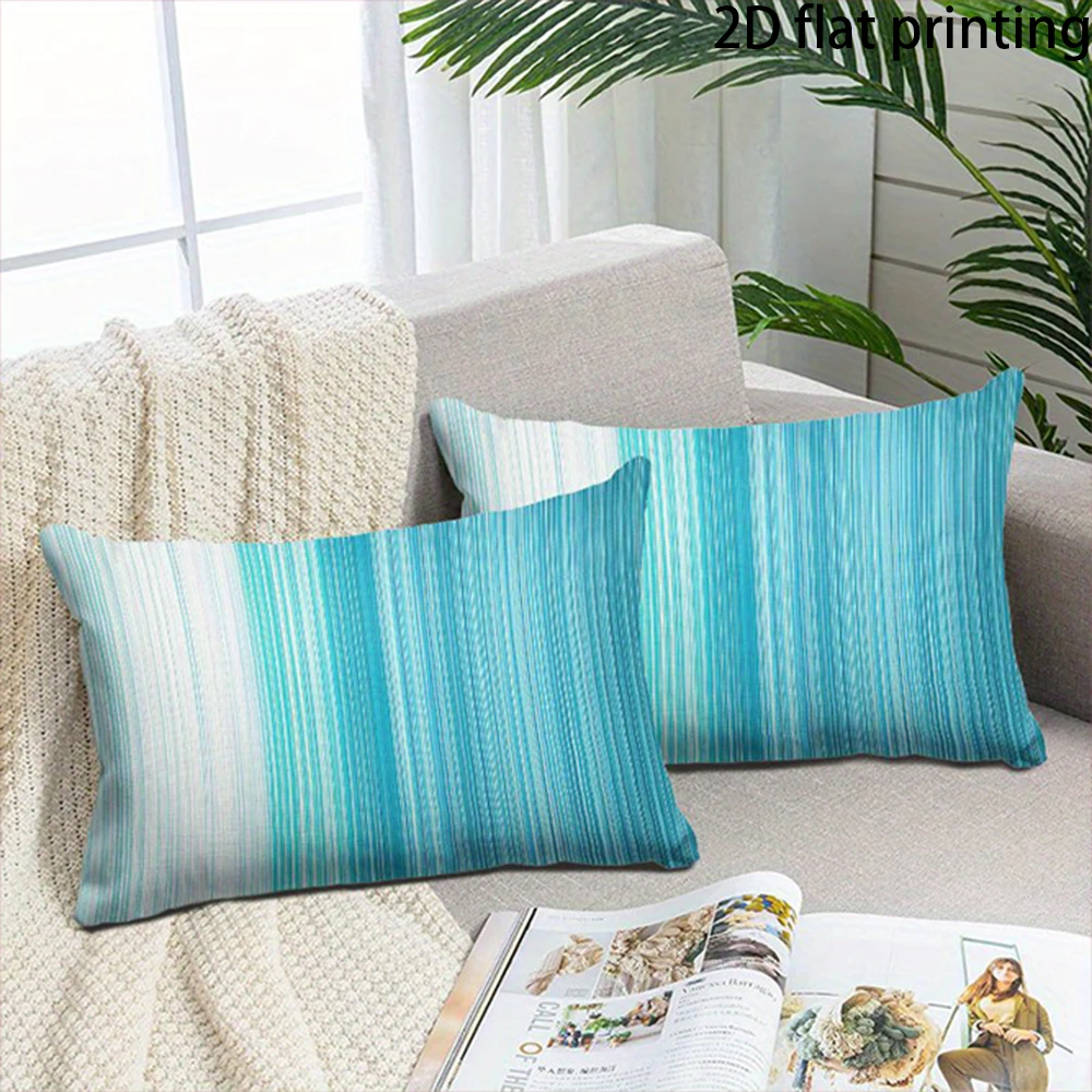 Two-piece suit Blue Striped Pillowcase for Sofa , Used for sofas, chairs, cars, decorative cushion covers, pillowcases.