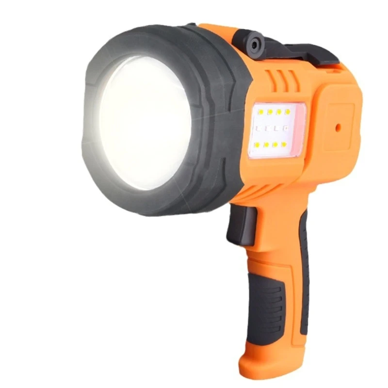 

Long LED Spotlight Flashlight Searchlight, Waterproof, Rechargeable, for Hands Lighting Camping and Boating