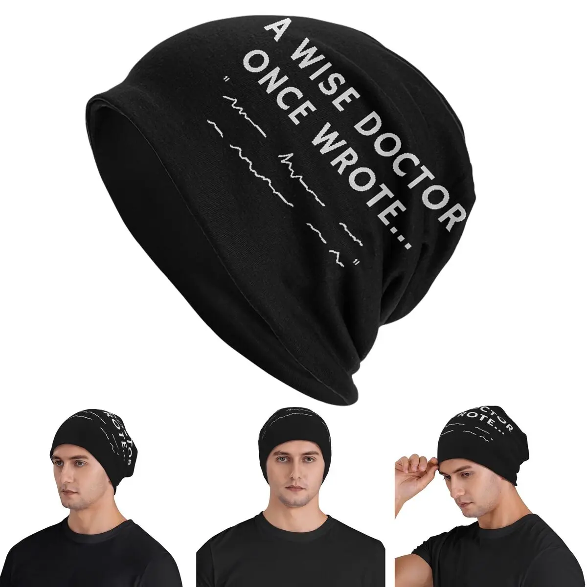 

A Wise Doctor Once Wrote Skullies Beanies Hats Warm Autumn Winter Outdoor Cap Knitted Bonnet Caps for Men Women Adult
