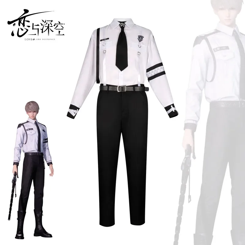 

Pre-sale 15 Days Game Love and Deepspace Anime Cos Xavier Special Police Top Trousers Tie Shoulder Strap Belt Costume Set Gift