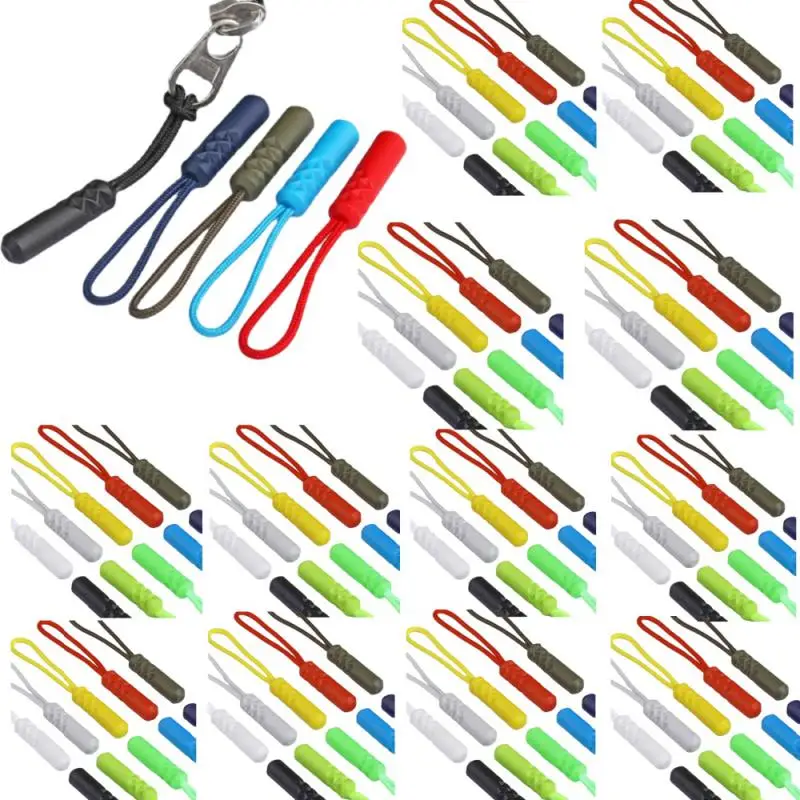 10 Color Zippers Pull Puller End Fit Rope Tag Replacement Clip Broken Buckle Fixer Suitcase Tent Backpack Zipper Cord