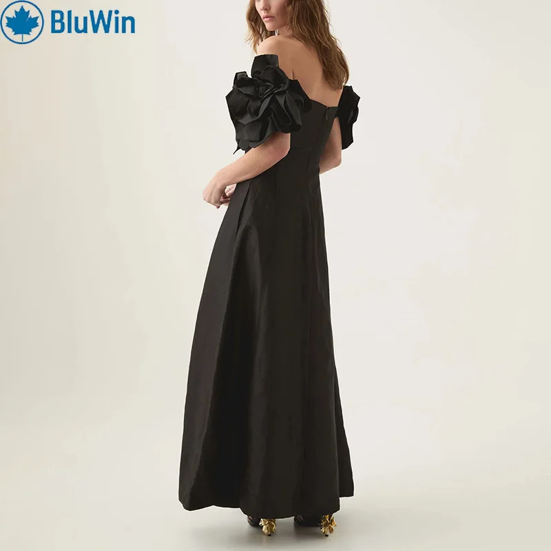 فستان BluWin 5Colors 2025 بدون حمالات - مزين بالزهور ثلاثي الأبعاد، فستان أنيق بلون موحد للنساء