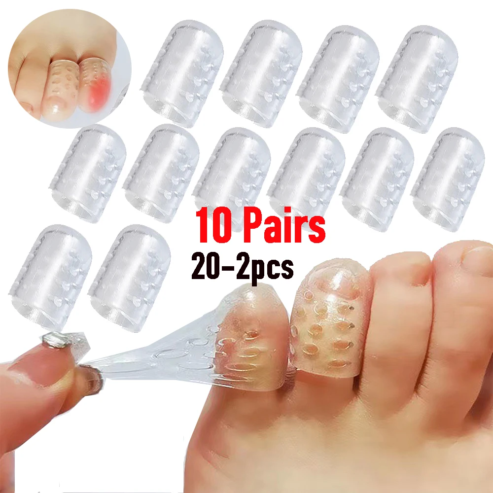 2-20PCS Toe Separator Breathable Silicon Toe Caps Toenails Protection Elasticity Anti-Friction Sweatproof for Foot Protectors