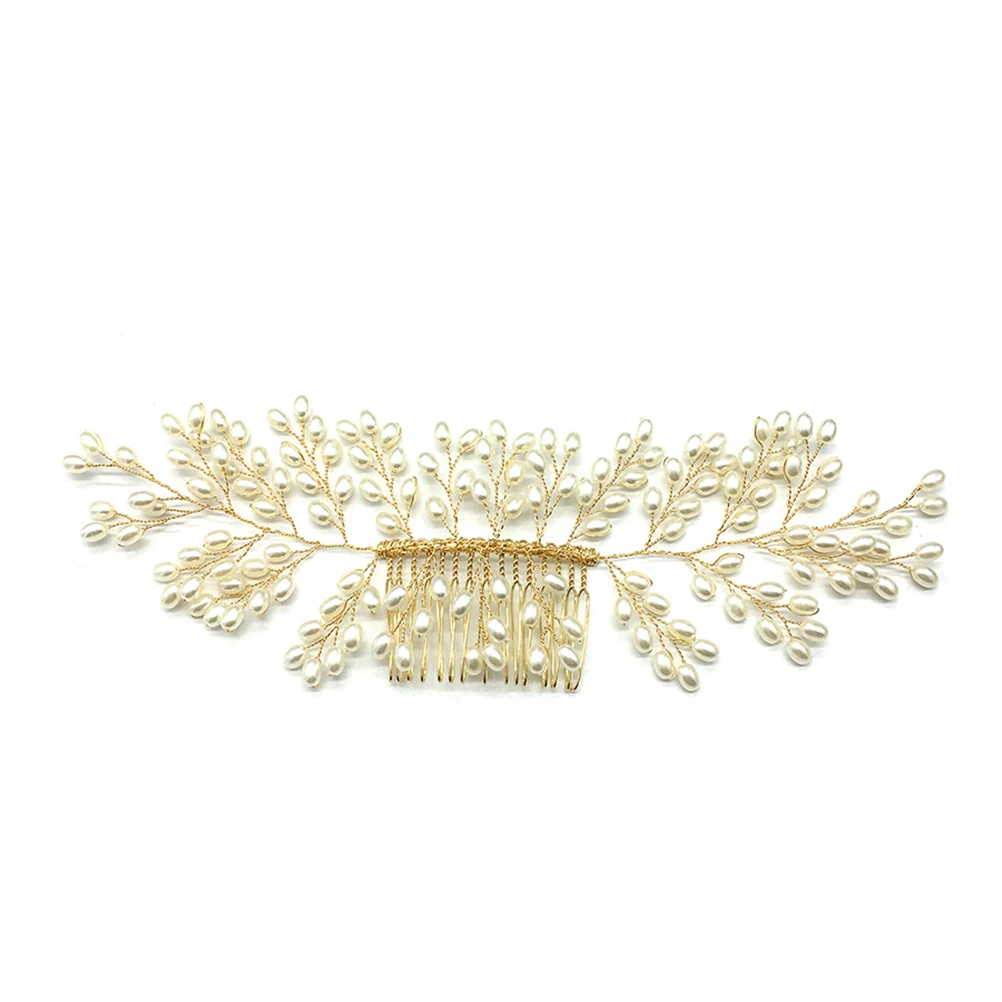 

Elegant Wedding Hair Comb Women Headdress Bridal Accessories Pearl Decorative Party Church Prom Stylish Long Lasting