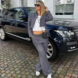 PB&ZA 2024 Spring New Women's Fashion temperament casual versatile short jacket jacket jacket loose pants set