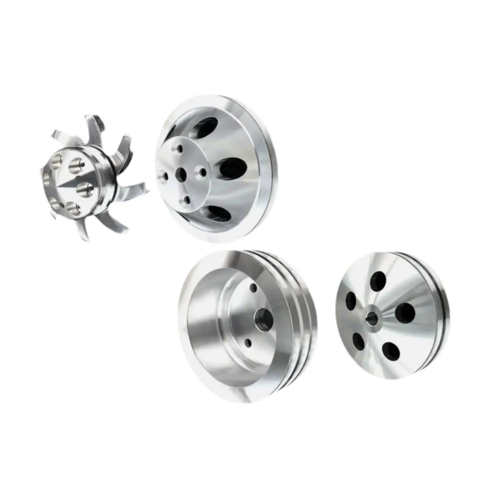 

Pulley Set Sturdy Practical Parts Wear Resistant Convenient Aluminum Alloy Replacement Accessories for Chevy SB 350 383 400