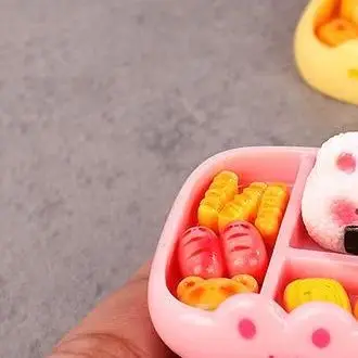 Miniature Simulation Rice Ball Meal Playset DIY Decoration Realistic Portable Bento Food Model1 Set Children's Pretend Play Toy