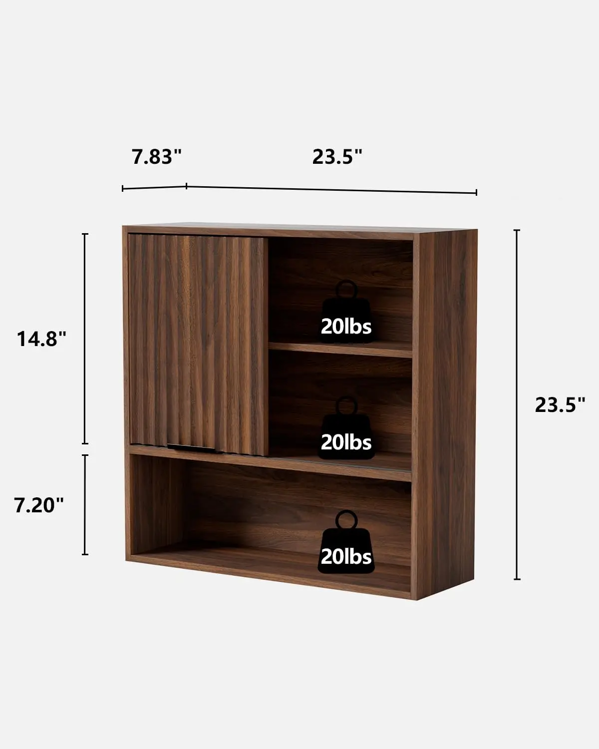 Square Medicine Cabinet Wall Mounted Adjustable Shelves Water Resistant Wood Bathroom Kitchen Laundry Storage, Customized