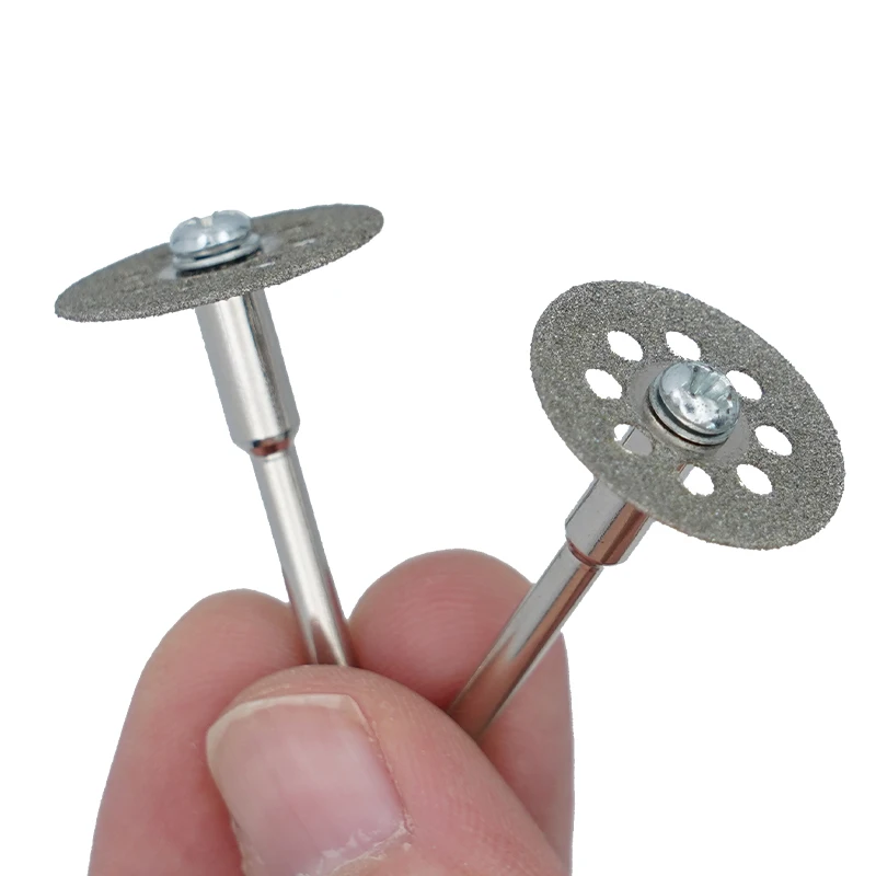 10Pc Dental Double Sided Cutting Disc Polishing Grinding Wheel with 2pc Mandrel for Porcelain Ceramic Crown Plaster