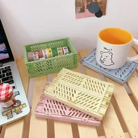 6Color Foldable Storage Baskets Student Desktop Holder Tape Stationery Cosmetic Storage Box Home Office Organizer Container - Image 6