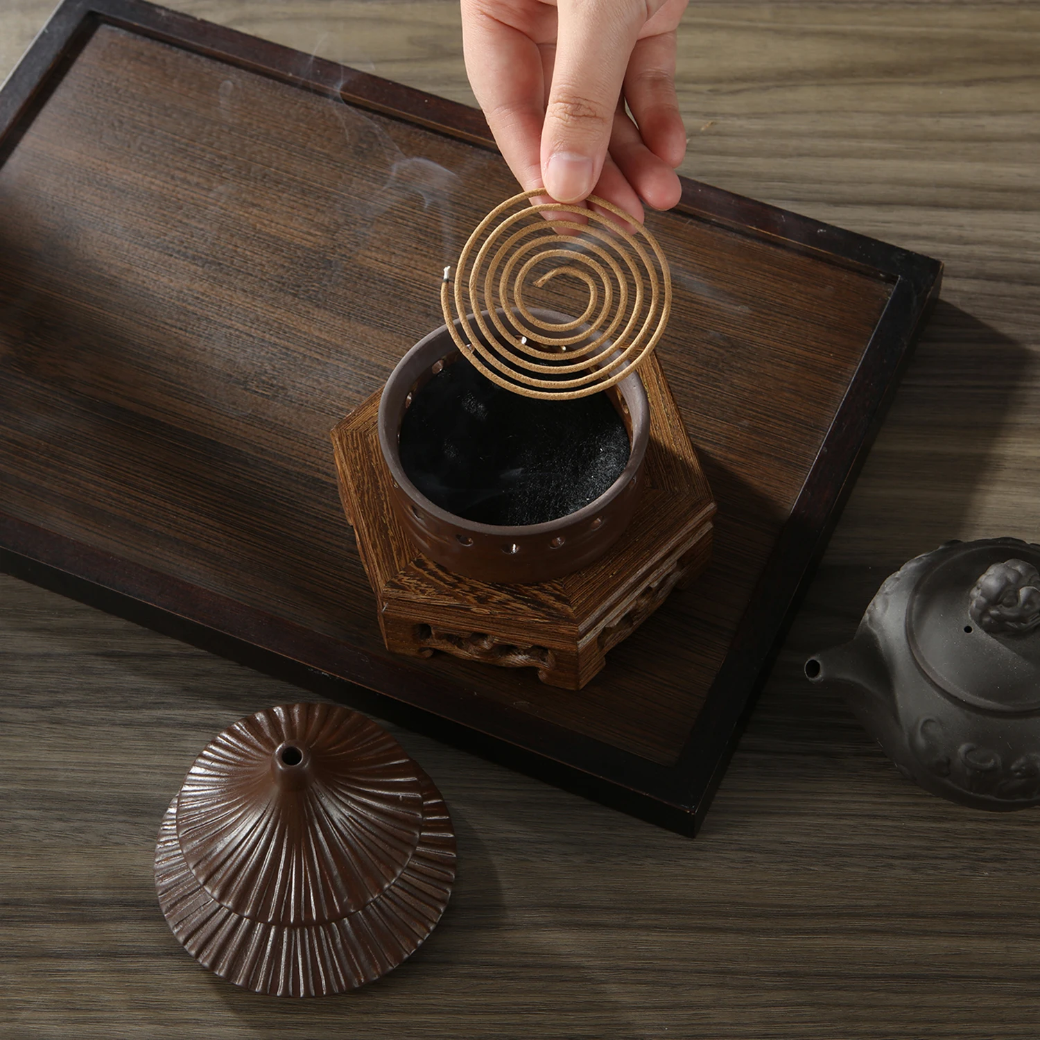 الصينية الرجعية حامل البخور السيراميك معبد السماء البخور الموقد لفائف البخور مخروط البخور ديكور المنزل #4