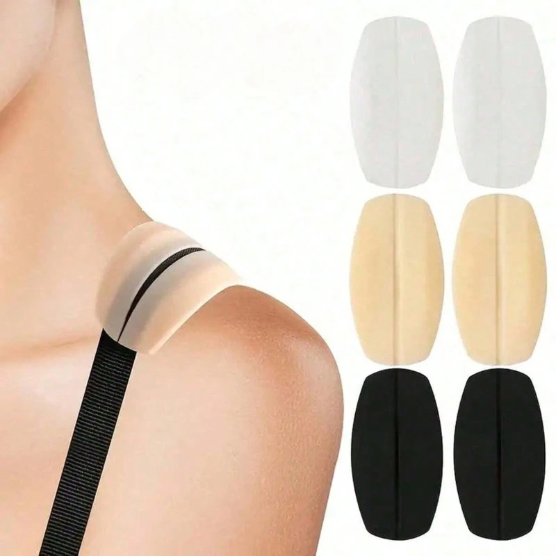 

3pairs Invisible Silicone Shoulder Pads,Soft Seamless Bra Strap CushionsAnti-Slip Bra Strap Clips Body Care