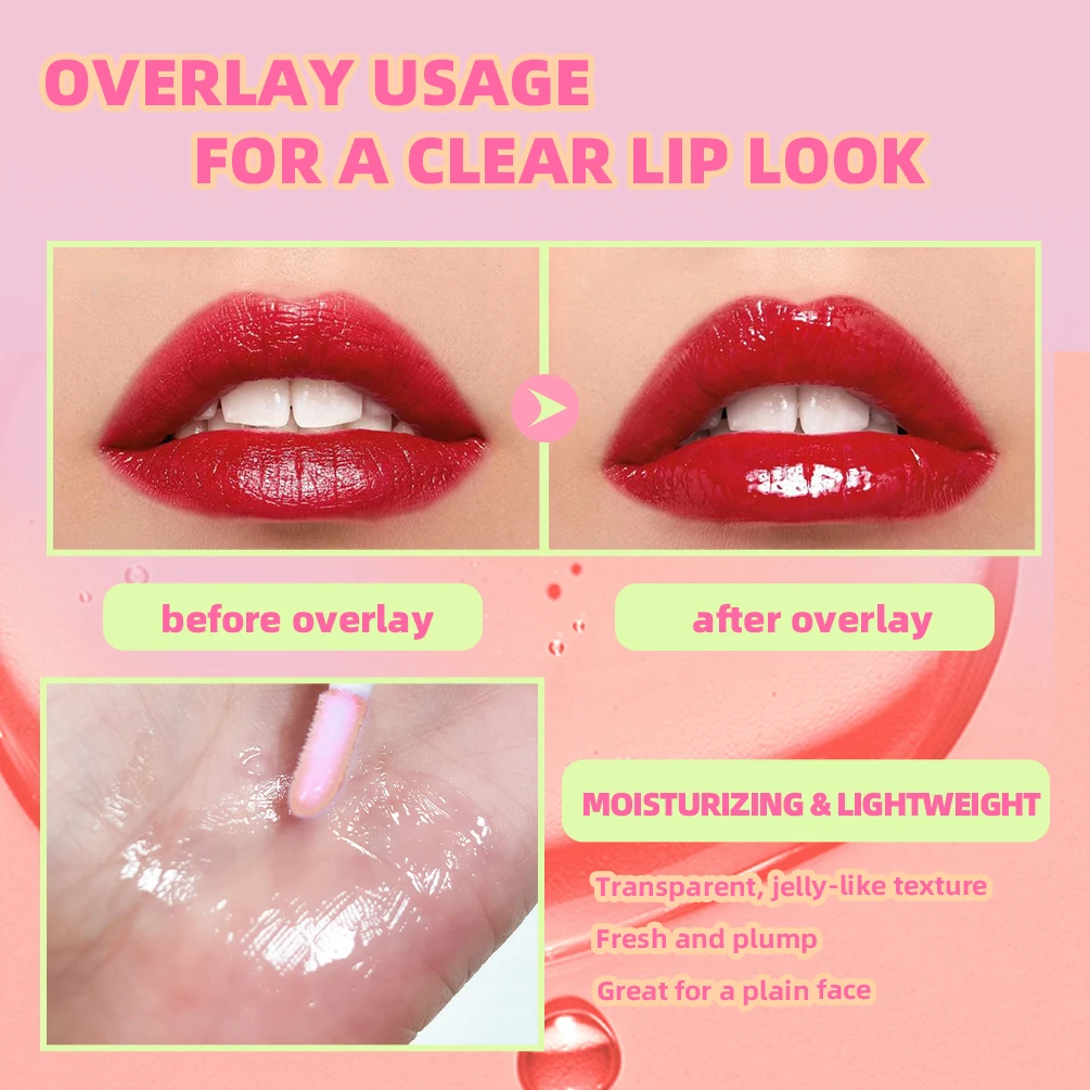 QIBEST Lip Oil Gloss Plumping Lasting Moisturizing Makeup Fruit Transparent Lip Balm Oil Water Glossy Women Lips Care Cosmetics