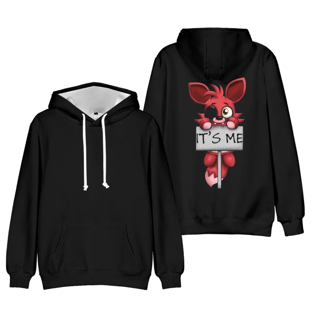 IT's ME Kawaii Five Nights at FNAF Plush Foxy Hoodie Anime Sweatshirt Men Women Long Sleeve Hooded Tops Pullover Streetwear