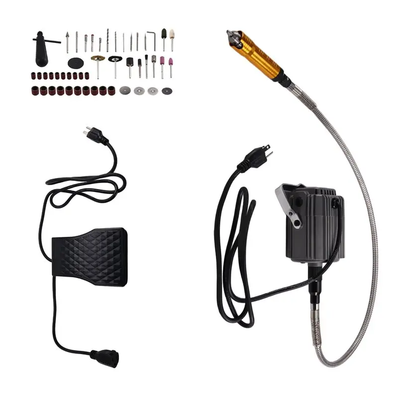 AS63-Hanging Flexshaft Mill 780W Electric Jewelry Grinding Polishing Tool Stepless Speed Stone Wood Sanding Pen Kit