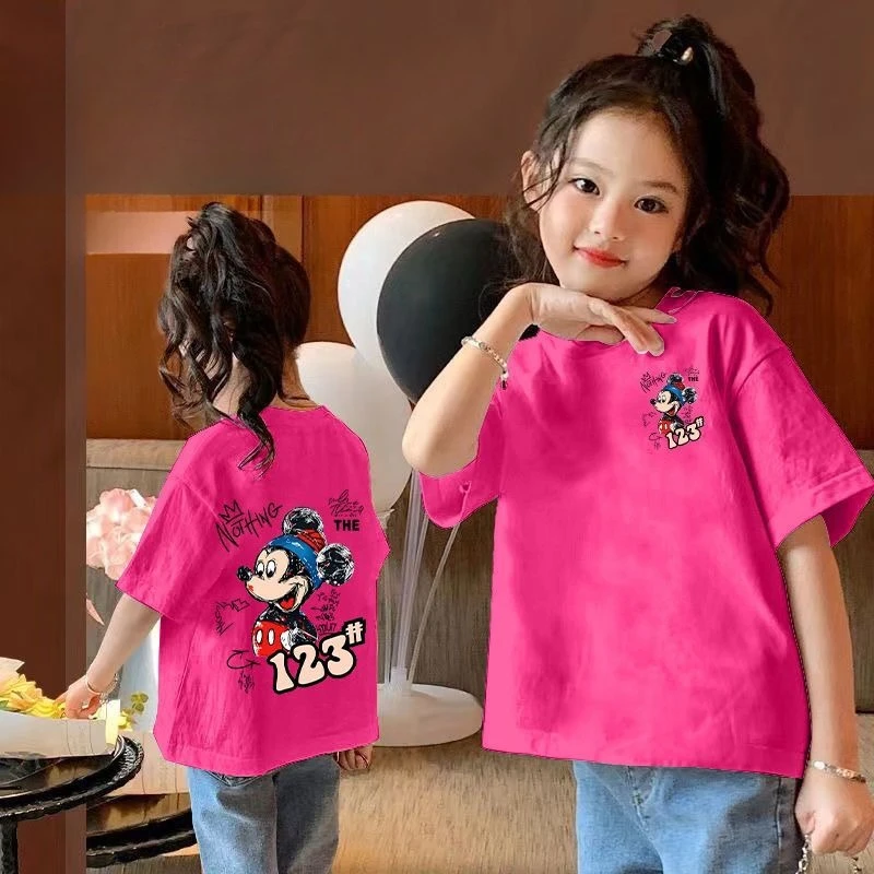 Cartoon Disney Mickey New Summer Soft, Comfortable and Fashionable Summer Cute and Versatile Cotton Quick-drying Casual T-Shirt