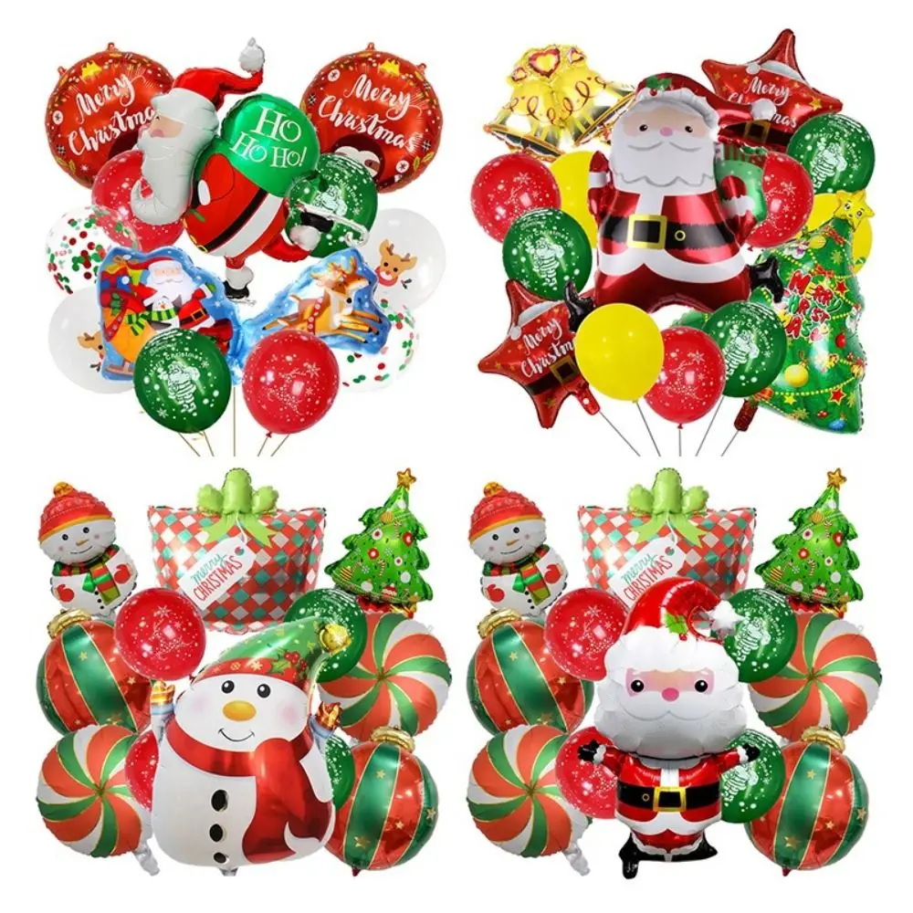 جديد الألومنيوم فيلم عيد الميلاد بالون الدعائم الطرف نفخ عيد الميلاد احباط بالونات DIY بها بنفسك الاطفال لعبة نفخ بالون حفلة السنة الجديدة #2