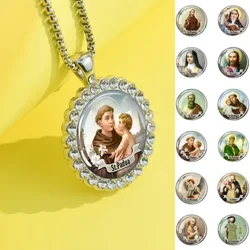 12 Disciple Pendant Inlaid Rhinestone Christian Necklace Chain St.clare St.paul St.padua Fashionable Jewelry Gift