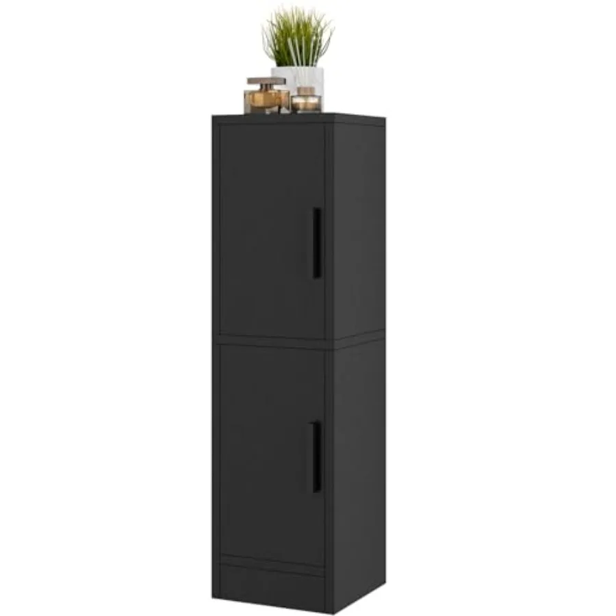 

Small Bathroom Storage Cabinet Narrow Floor Corner Cabinet with 2 Doors and Adjustable Shelf Small Bathroom Organizer Space-Sav