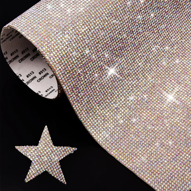 

SS6-2mm Glass Back Glue Rhinestone Mesh Row Drilling Clothing Accessories Diamond Accessories Wholesale DIY Car Stickers