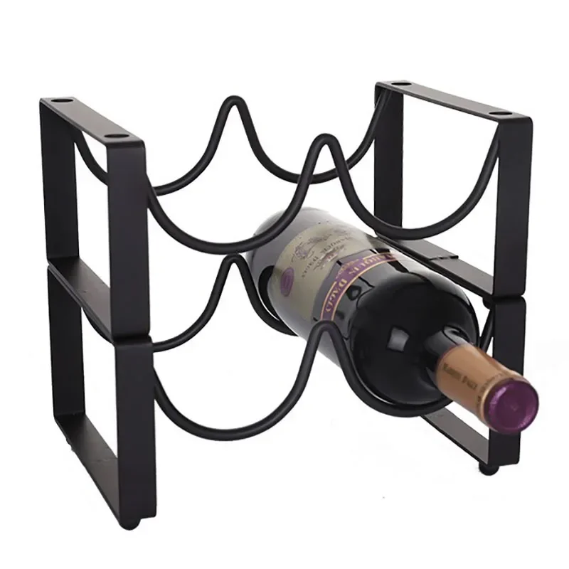 

%a European 2 Bottle Metal Wine Rack, Red Wine Rack, Creative Wine Holder, Kitchen Decor Bar, Alcohol Shelf