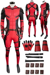 Disguise Death Pool Cosplay Male Superhero Fantasia Costume Adult Men Roleplay Outfit Male Role Play Fancy Dress Up Party Cloth