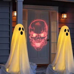 Spooky Ghost Halloween Decor With Light Strings Operated Front Door Standing Ghost Porch Courtyard Standing Halloween Decoration