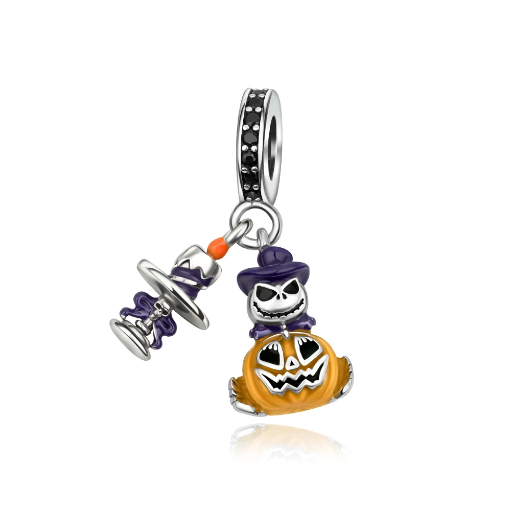 

Danturn 925 Sterling Silver Original Beads Jack the Pumpkin Prince Charm fit Snake Chain Bracelet Fashion Women Jewelry Making