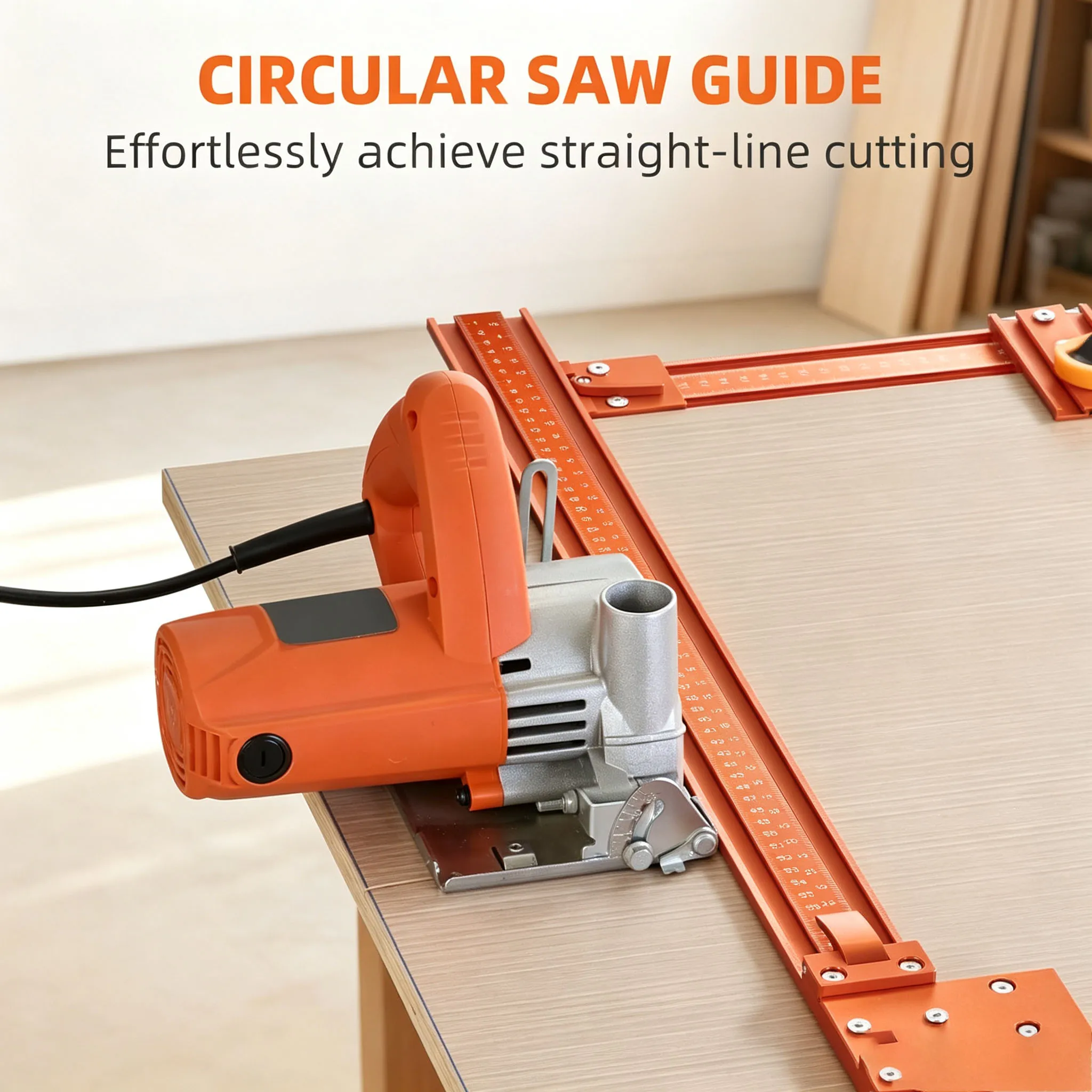 Professional Aluminum Circular Saw Guide Rail Kit For Precision 90° Cuts Cross-shaped Backrest Ruler + Storage Bag