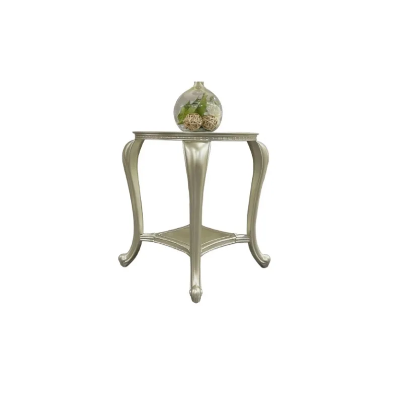 American light luxury tempered glass coffee table tea table, coffee table living room household small tea table, American round