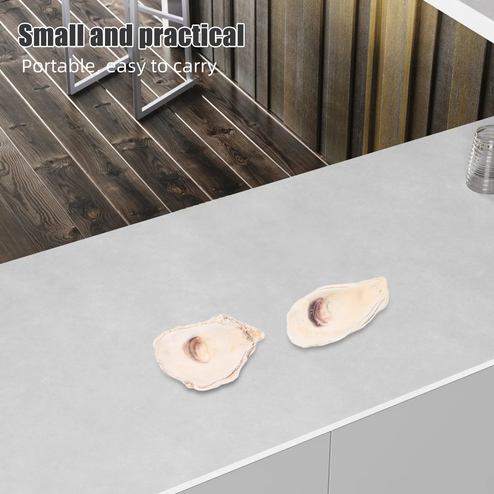 

Набор из 8 тарелок из ракушек - поднос из натуральных устричных ракушек для приготовления и хранения - элегантное блюдо для морепродуктов для ресторана или дома