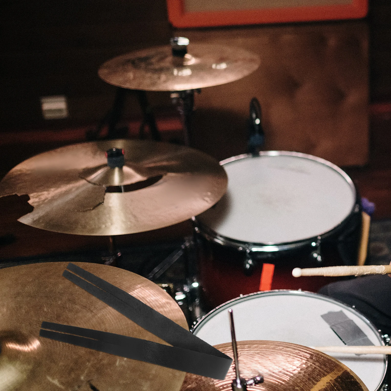 

1pc Pad Black Straps High Grade Cowhide Durable Portable Cymbal Accessory Easy to Carry Useful Cymbal Belt