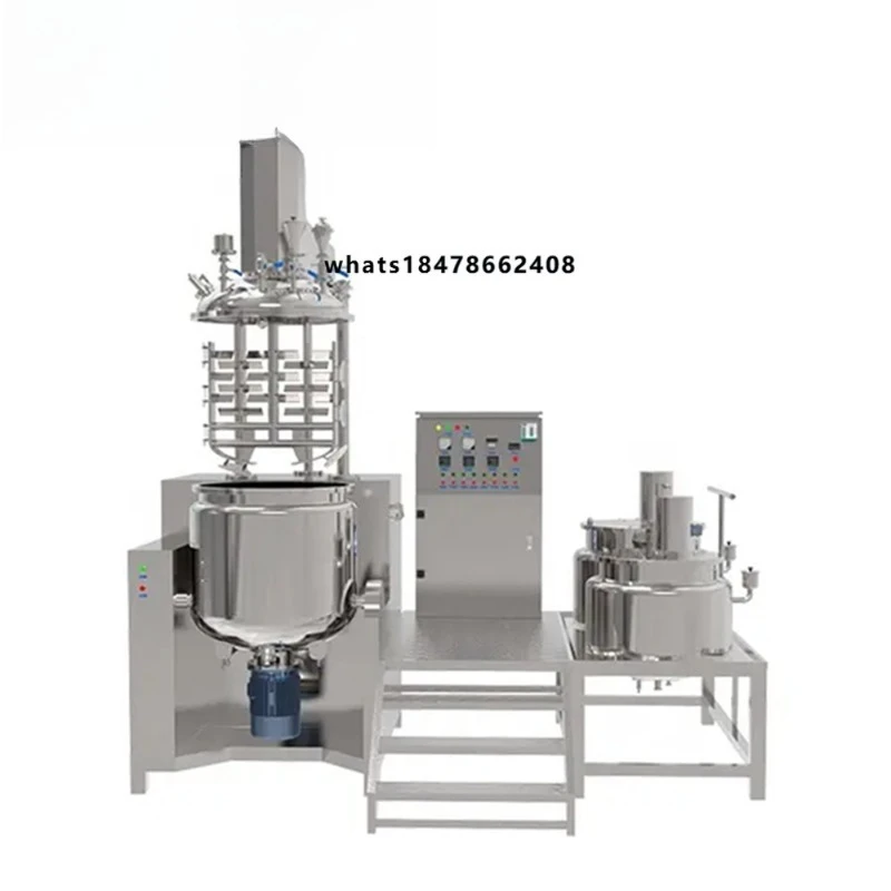 High Viscosity Toothpaste Making Machine Production Line Cosmetic Cream Ointment Vacuum Emulsifying Mixer Hydraulic Lifting