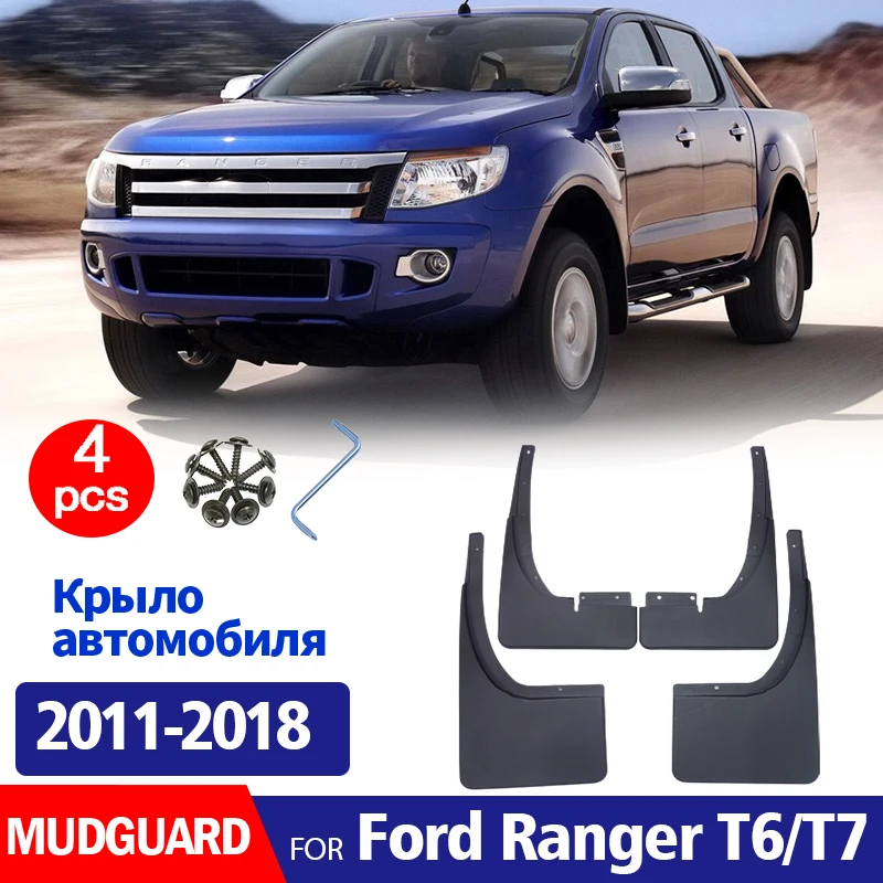 

FOR Ford Ranger T6 T7 2011-2018 Mudguard Fender Mud Flap Guards Splash Mudflaps Car Accessories Front Rear 4pcs