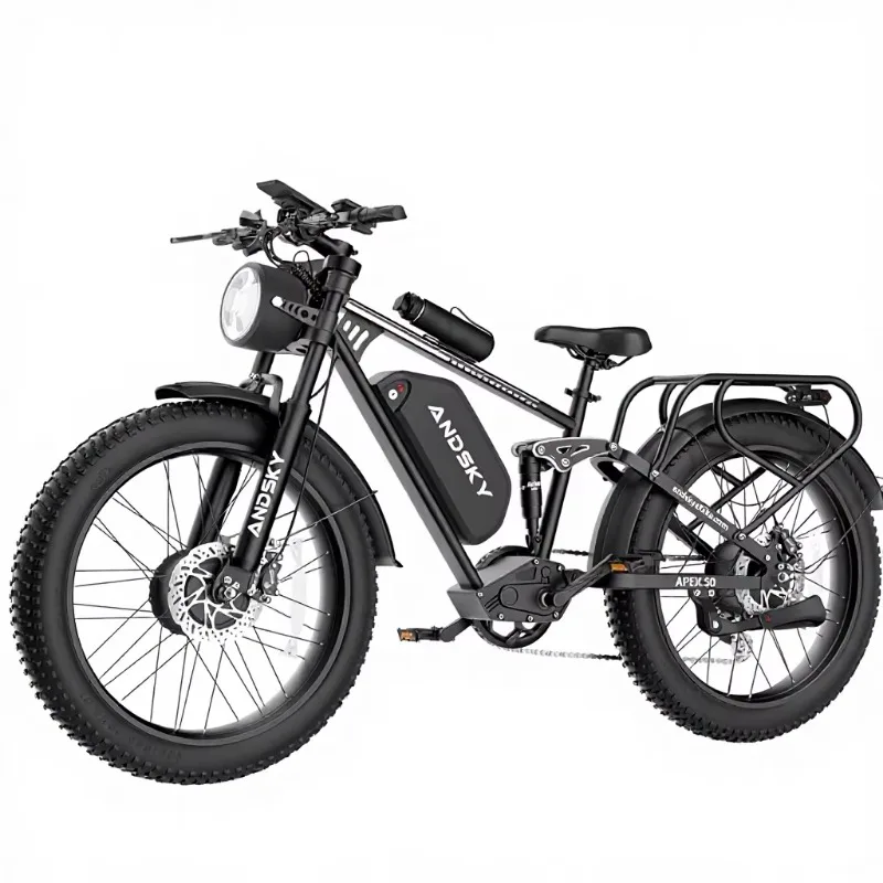 Apex 50 Electric Bike Dual Motor Adults 52V/48V 25Ah 26" Fat Tires Full Suspension 35MPH/100Mile 3000W Hydraulic Disc