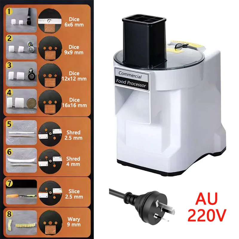 Commercial Dicing Machine K8600 White 3-in-1 Multi-Function Electric Cutter Strips Shreds Slices Dice Radish Potato Vegetables image 3