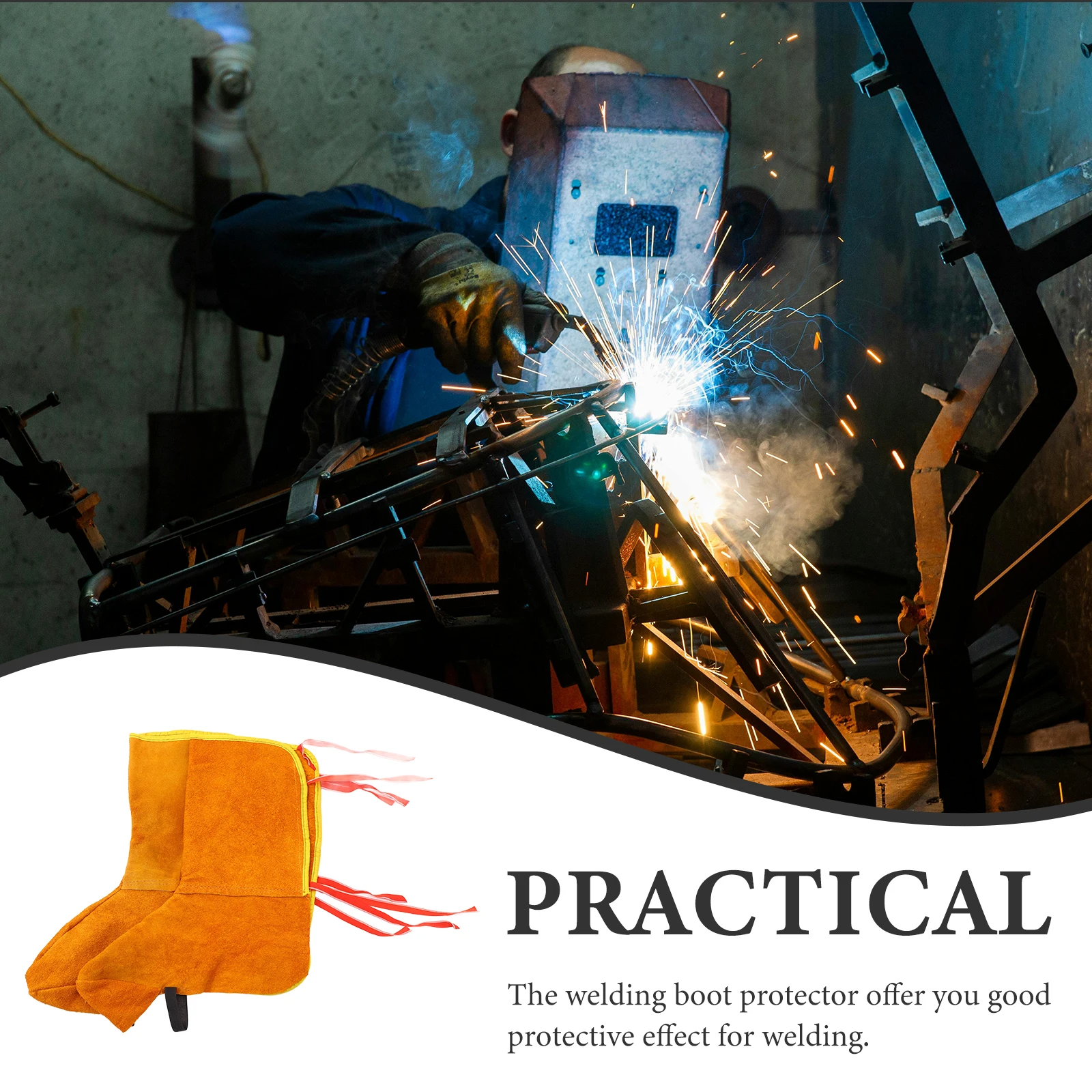 

2 Pcs Protector Heel Protectors Working Boot Blue Toe Welding Shoe Covers for Men