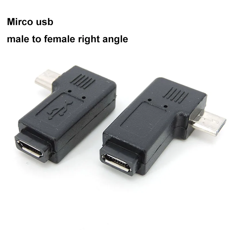 

90 Degree Left Right Angled Micro USB female to Male Data Sync Adapter power converter Plug Micro USB 2.0 Connector q1