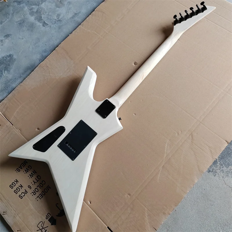 Special-Shaped Electric Guitar without Paint, 2-Way Vibrato Bridge, Sample Stock, just one Piece