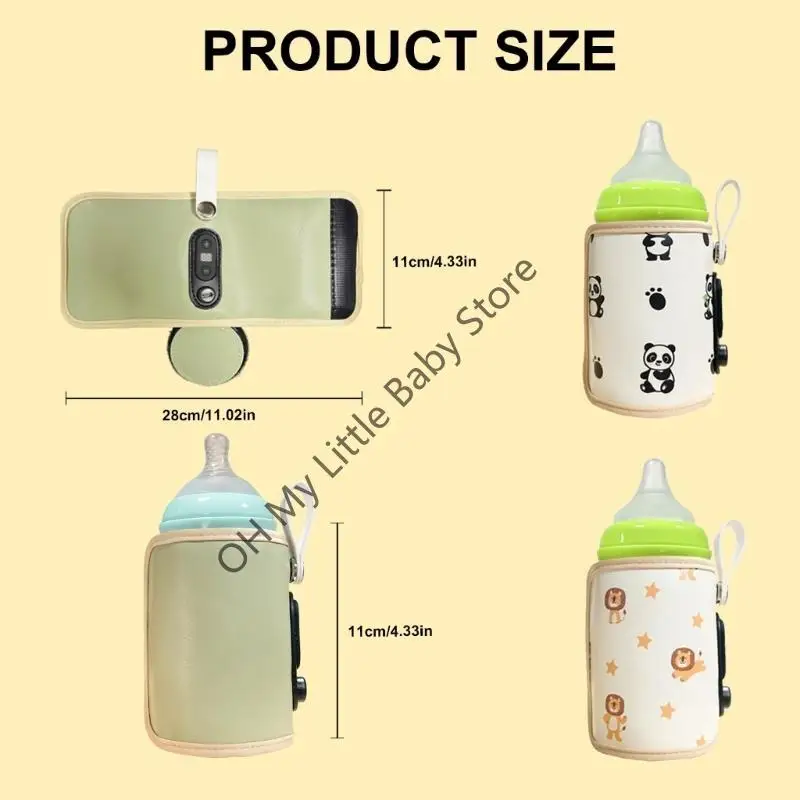 M76C المحمولة حليب الطفل الحرارة حارس زجاجة الطفل دفئا حقيبة 6 التروس قابل للتعديل السفر زجاجة دفئا غطاء USB جهاز تدفئة الزجاجة