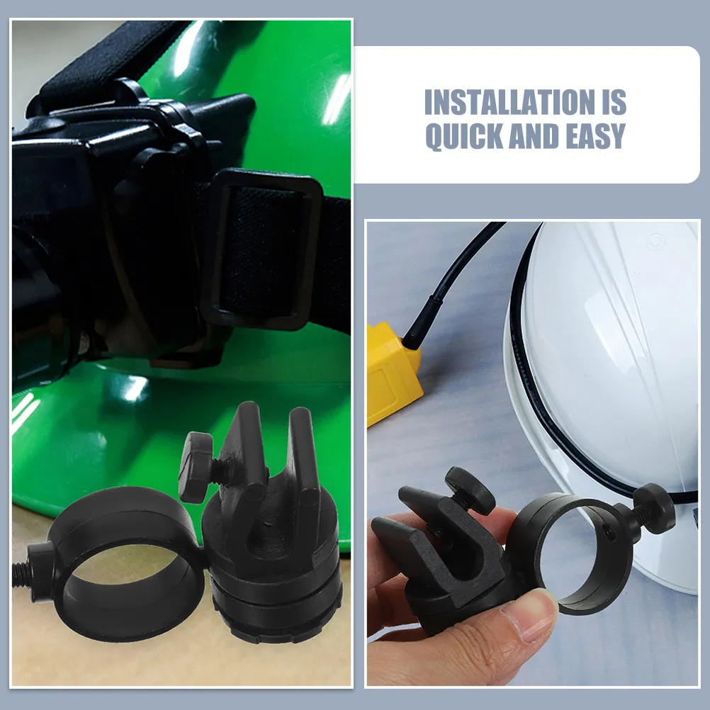2Pcs Safety Flashlight Mount Clips Hard Hat Light Holder Secure Fit for Maintenance Hard Hat Light Clips