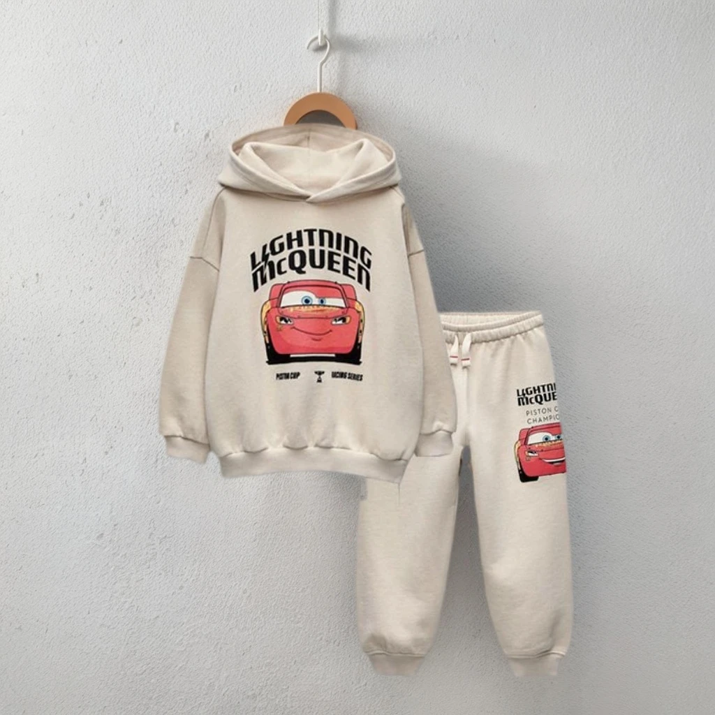 

2025 New Popular Toddler Yellow Hoodies Disney Lightning McQueen And Stitch Autumn Kids' Casual Hoodie+Pants Sets For Boys Girls